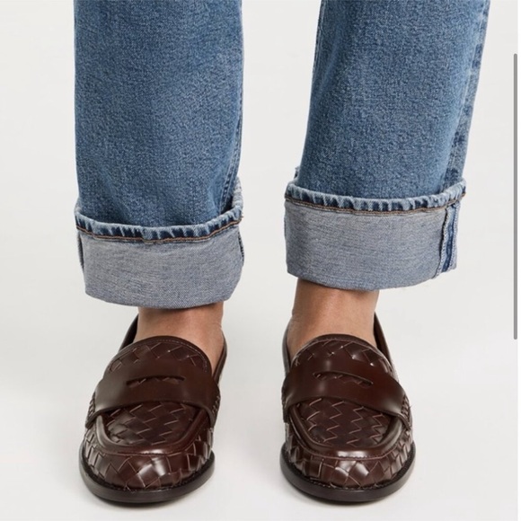 Loeffler Randall Rachel Woven Leather Loafers Espresso Brown NEW - Picture 4 of 14